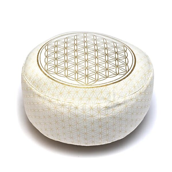 Almofada de Meditação Flor da Vida - Branco